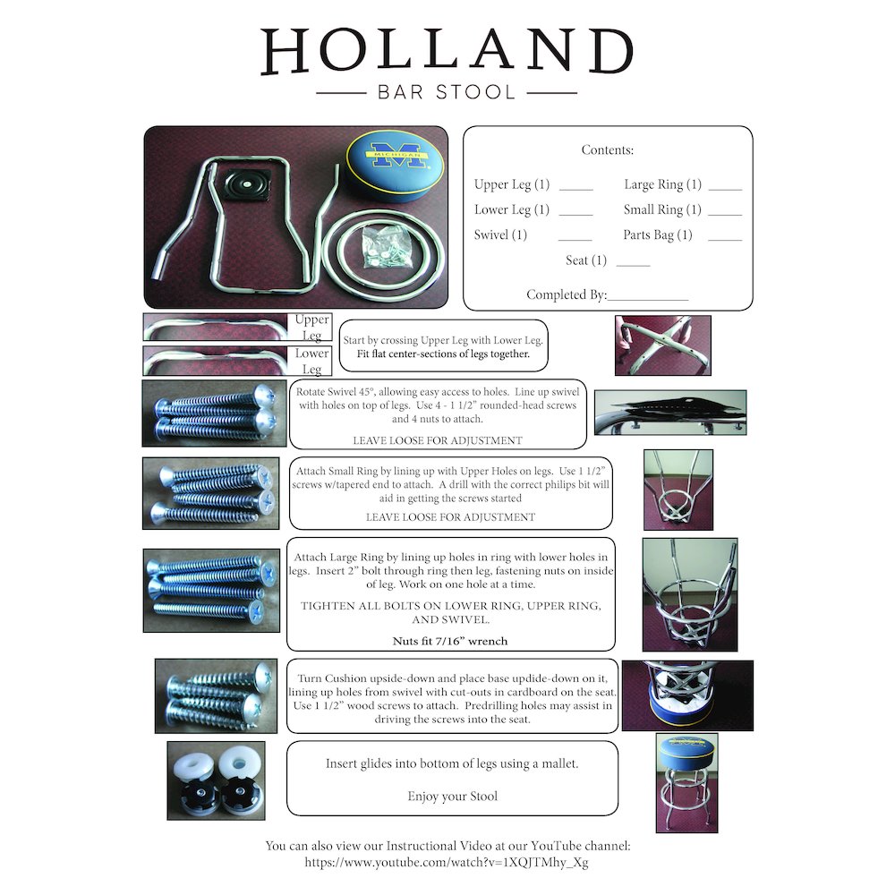 30" L7C4 - Chrome Double Ring Georgia "Bulldog" Swivel Bar Stool with a Back by Holland Bar Stool Company. Picture 3
