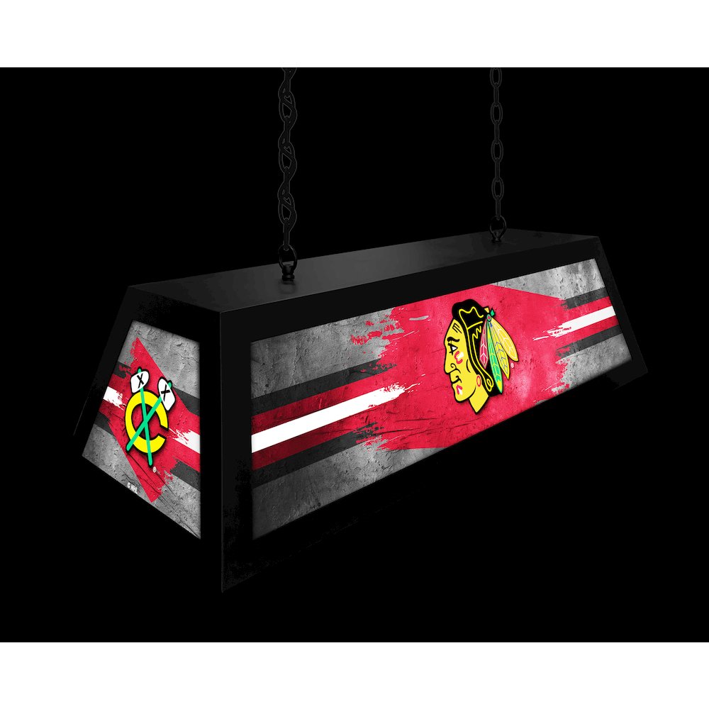 Chicago Blackhawks Long Box Billiard Light. Picture 5