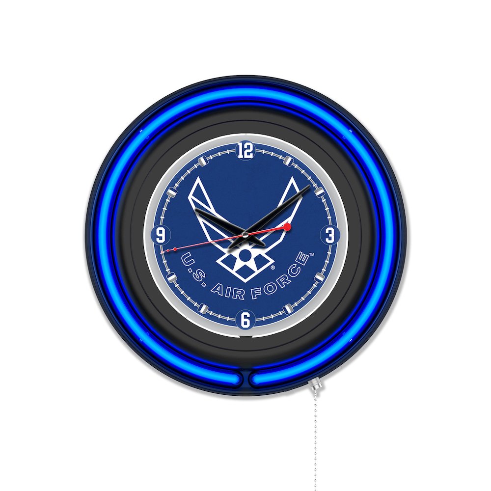 United States Air Force 15" Double Neon Wall Clock. Picture 1