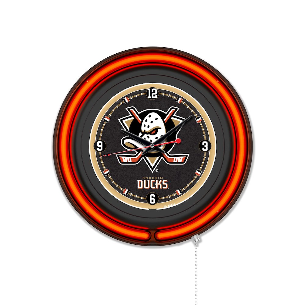Anaheim Ducks 15" Double Neon Wall Clock. Picture 1