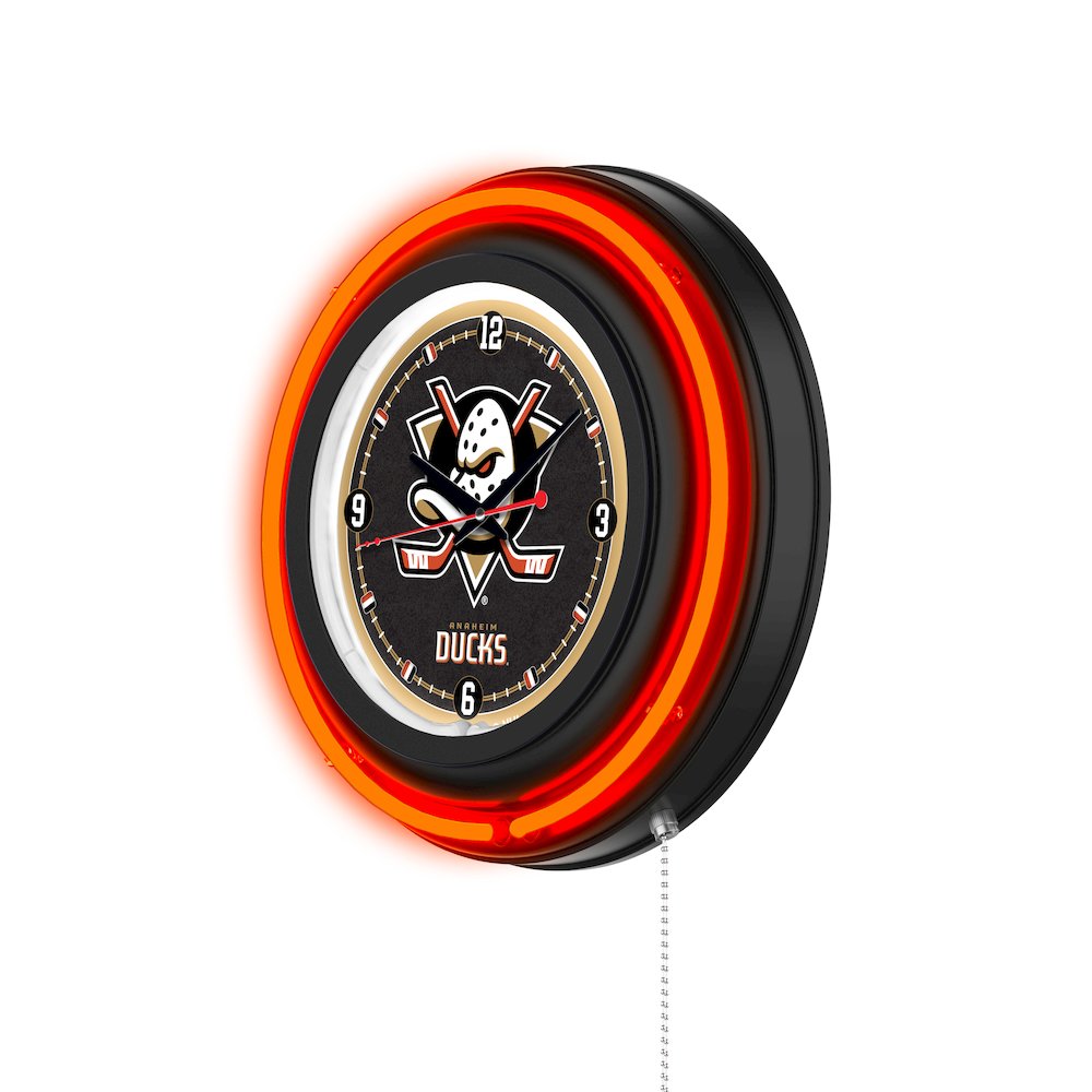 Anaheim Ducks 15" Double Neon Wall Clock. Picture 2