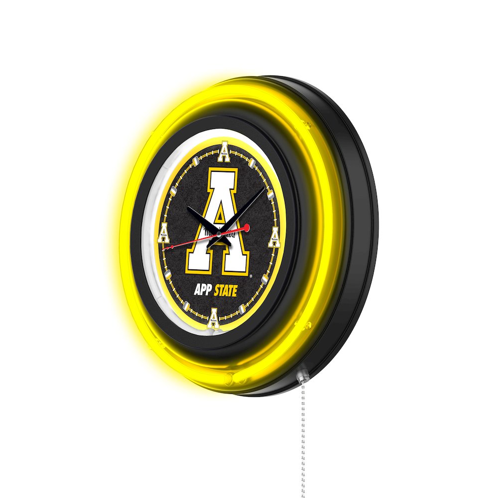 Appalachian State University 15" Double Neon Wall Clock. Picture 2