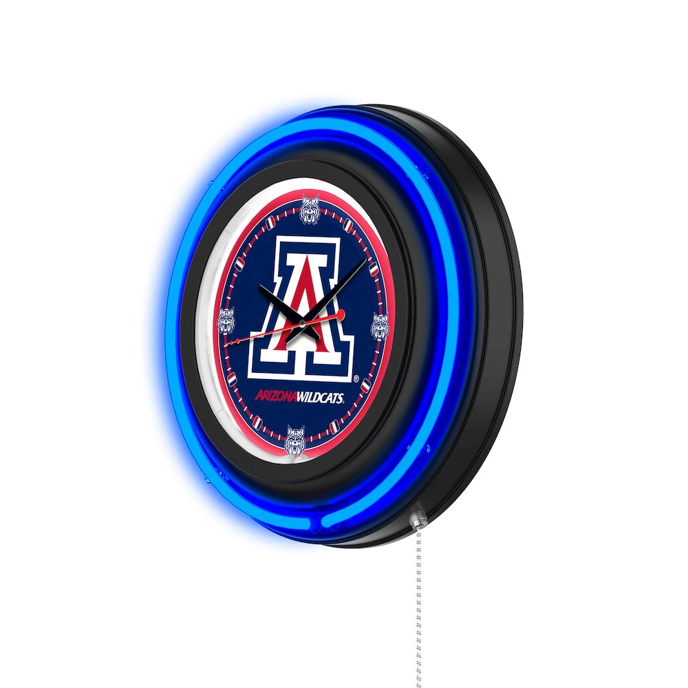 University of Arizona 15" Double Neon Wall Clock. Picture 2