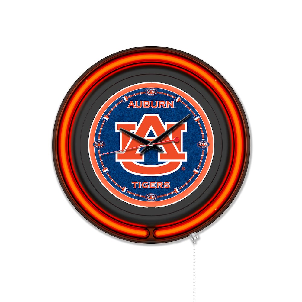 Auburn University 15" Double Neon Wall Clock. Picture 1