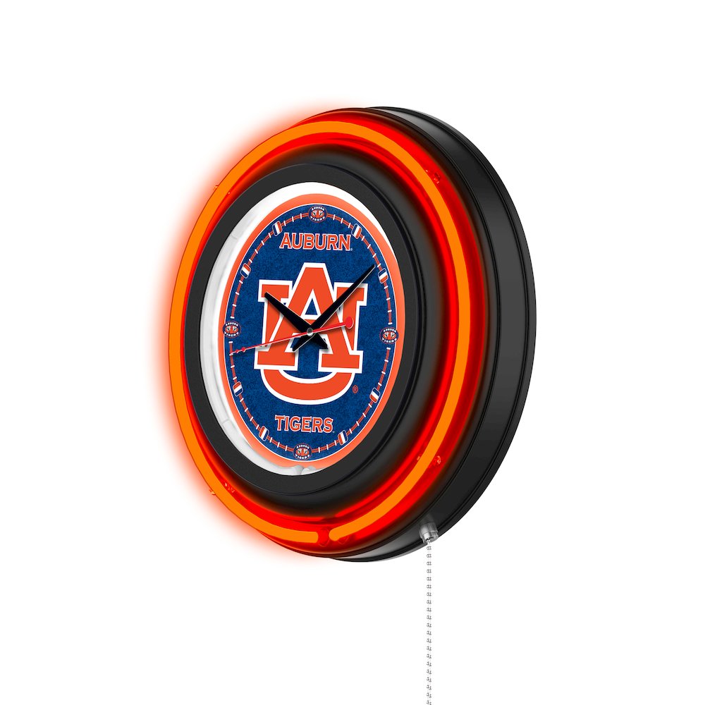Auburn University 15" Double Neon Wall Clock. Picture 2