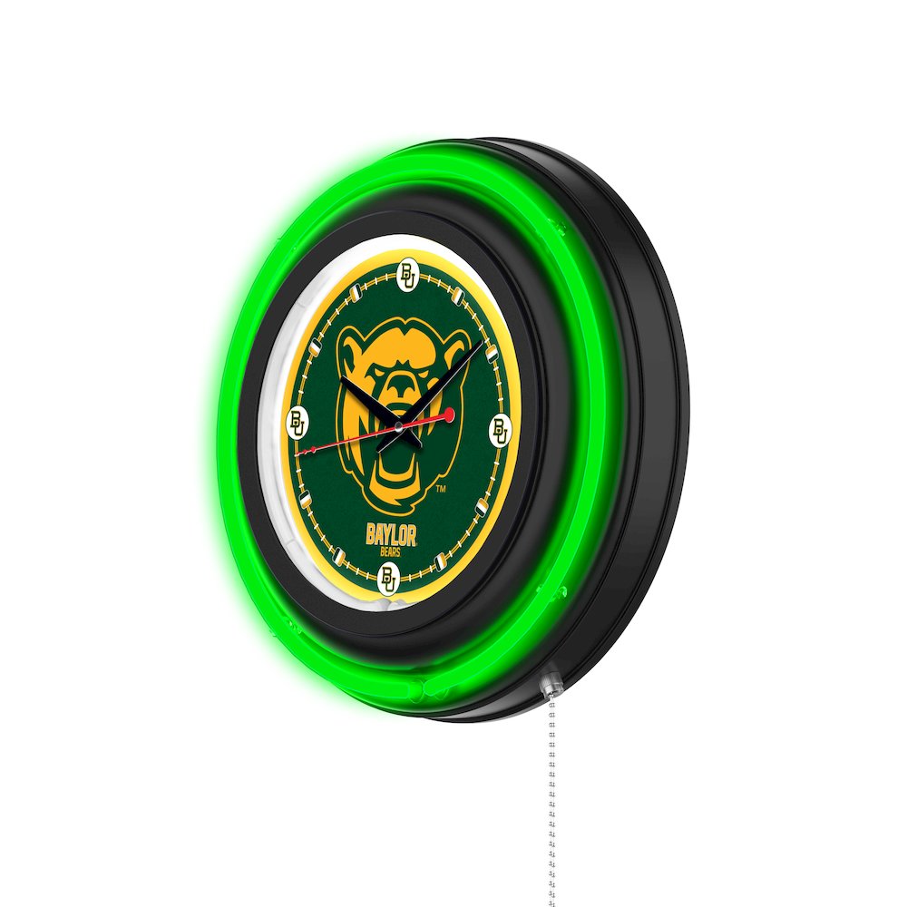 Baylor University 15" Double Neon Wall Clock. Picture 2