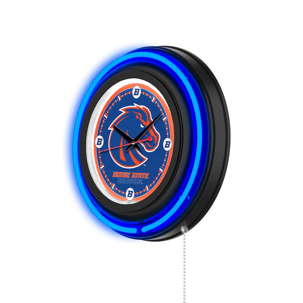Boise State University 15" Double Neon Wall Clock. Picture 2