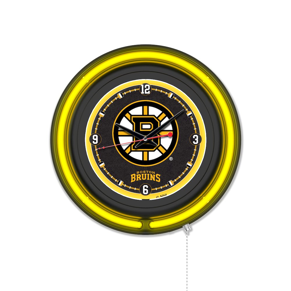 Boston Bruins 15" Double Neon Wall Clock. Picture 1