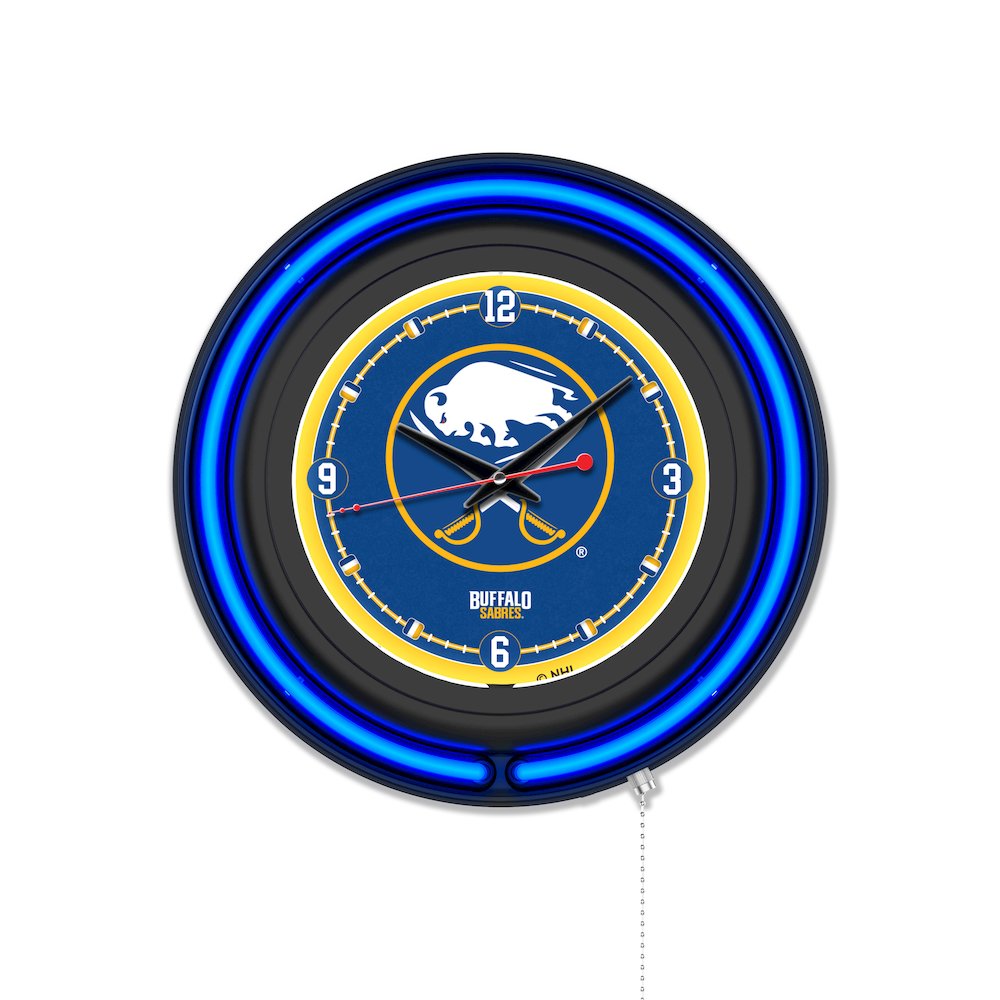 Buffalo  Sabres 15" Double Neon Wall Clock. Picture 1