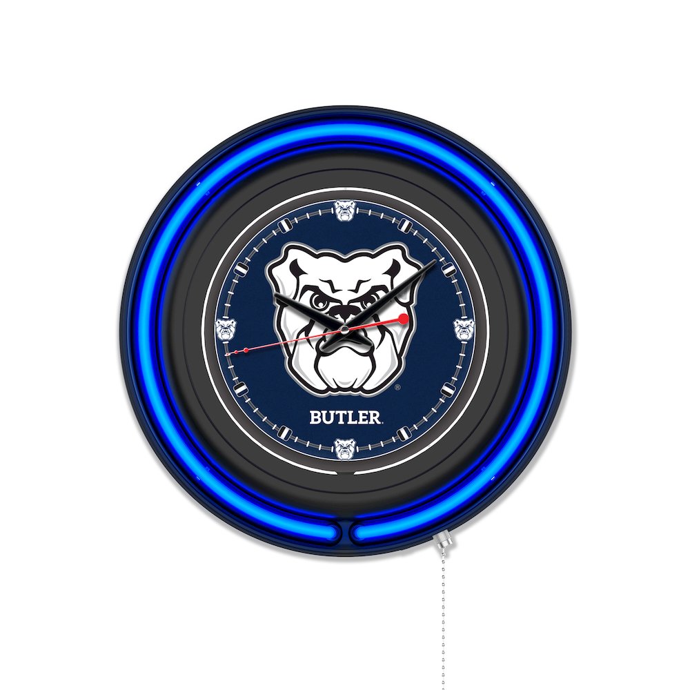 Butler University 15" Double Neon Wall Clock. Picture 1