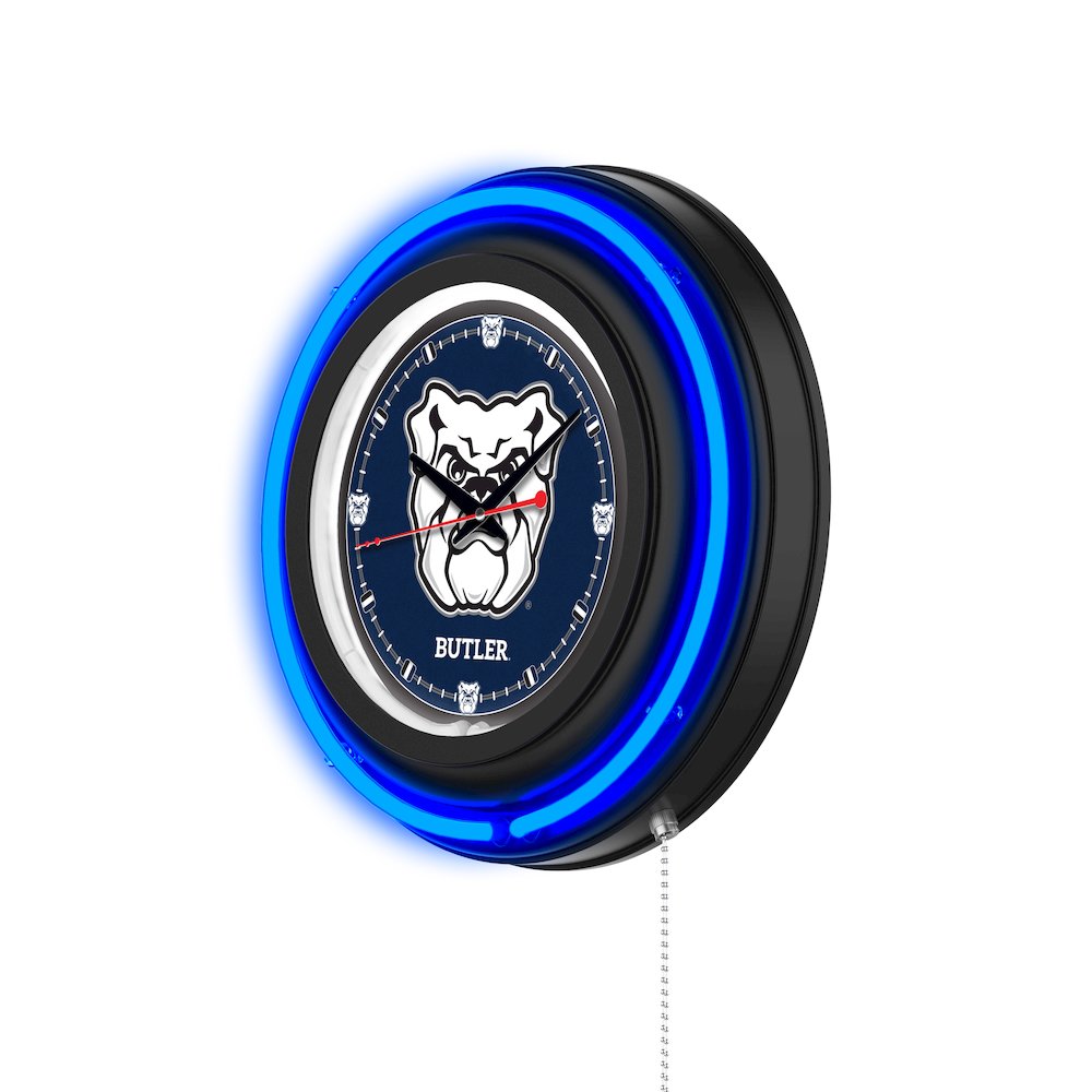 Butler University 15" Double Neon Wall Clock. Picture 2