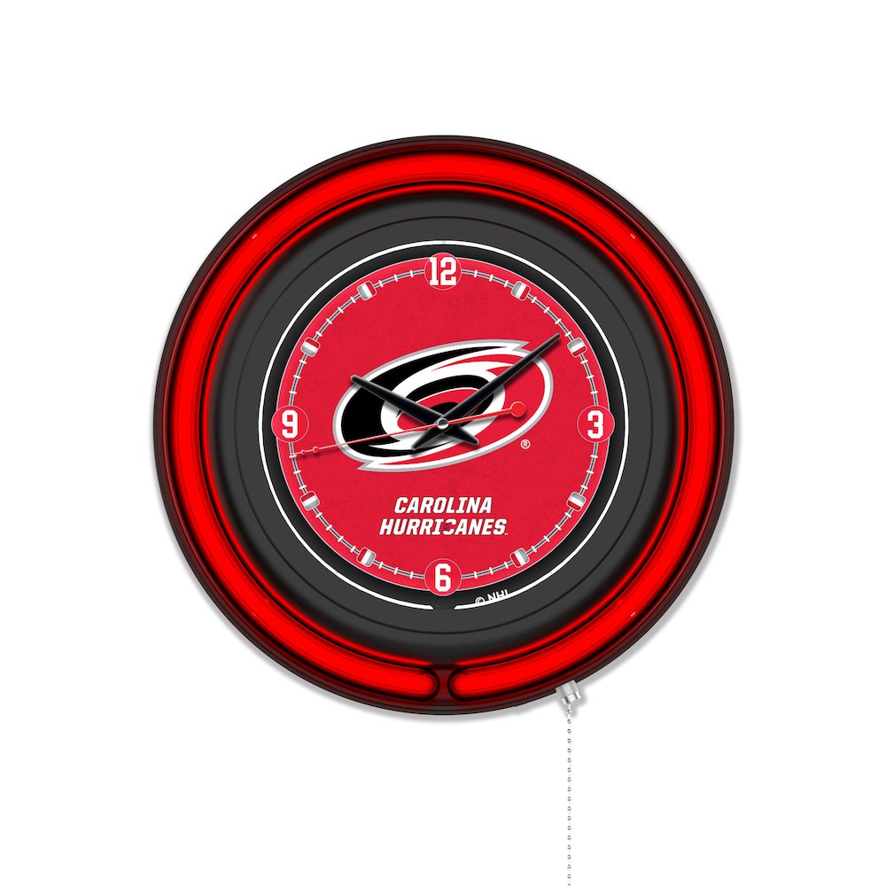 Carolina Hurricanes 15" Double Neon Wall Clock. Picture 1