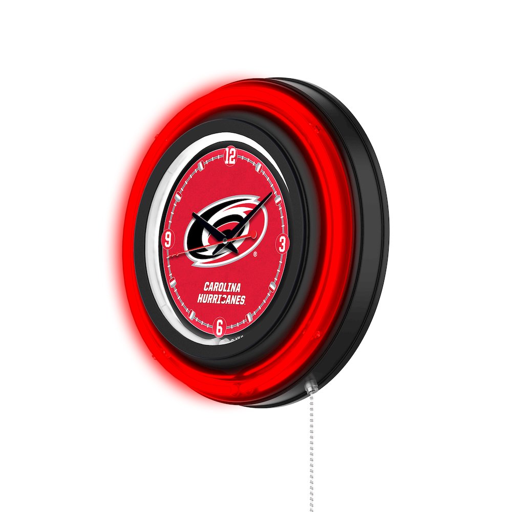 Carolina Hurricanes 15" Double Neon Wall Clock. Picture 2