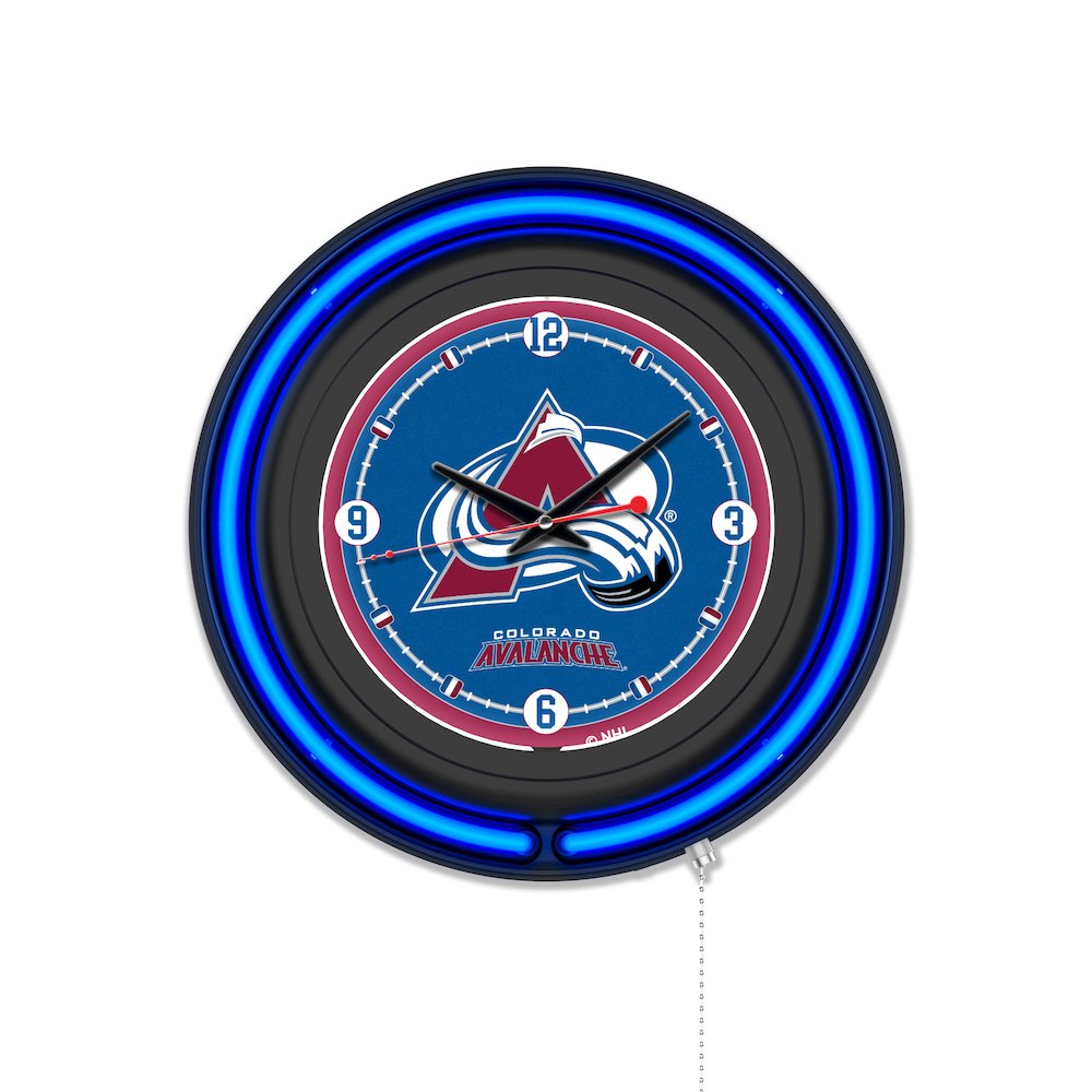 Colorado Avalanche 15" Double Neon Wall Clock. Picture 1