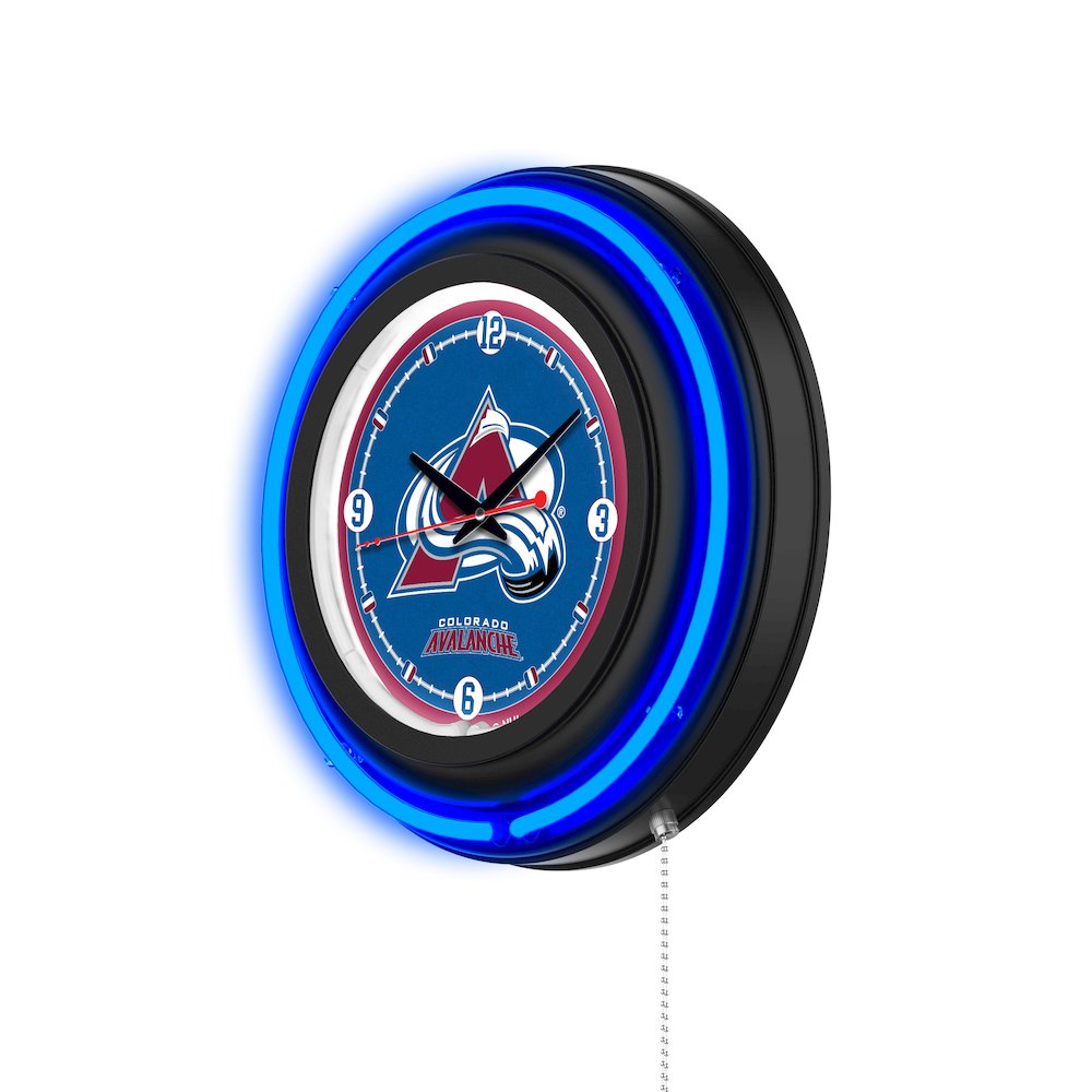 Colorado Avalanche 15" Double Neon Wall Clock. Picture 2