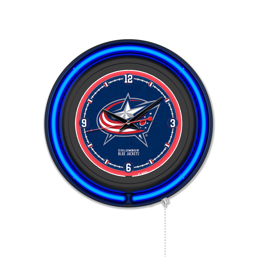 Columbus Blue Jackets 15" Double Neon Wall Clock. Picture 1