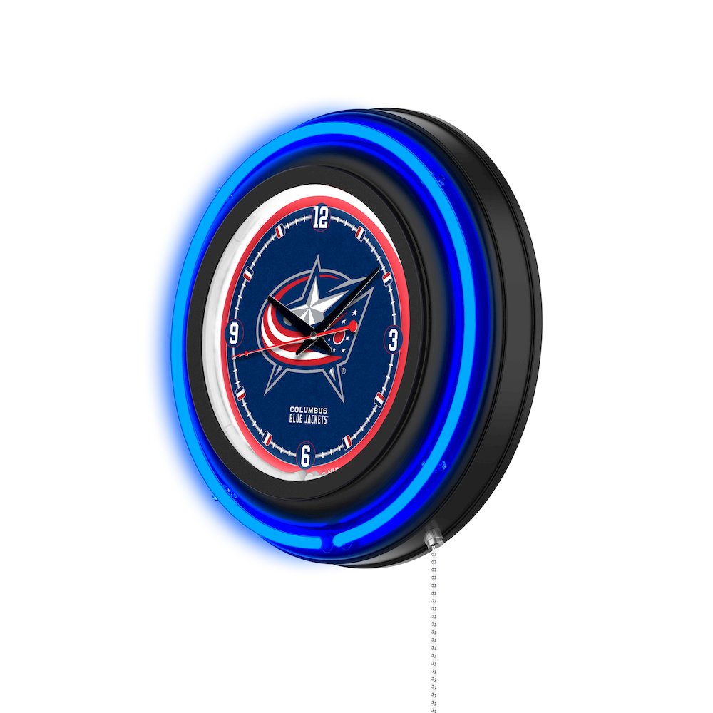 Columbus Blue Jackets 15" Double Neon Wall Clock. Picture 2