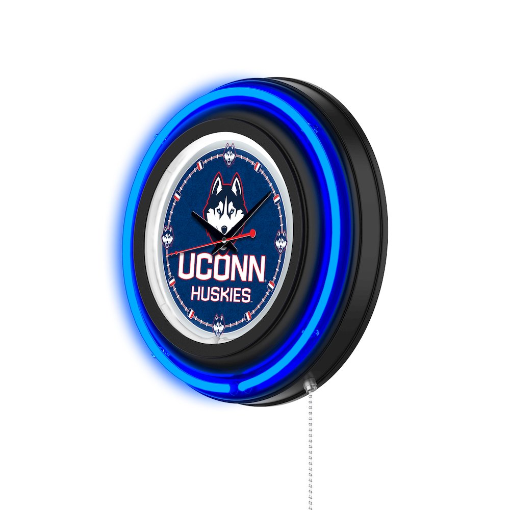 University of Connecticut 15" Double Neon Wall Clock. Picture 2
