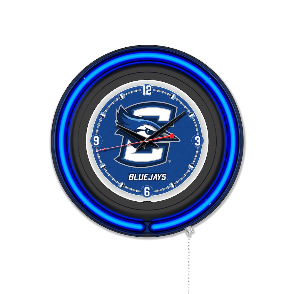 Creighton University 15" Double Neon Wall Clock. Picture 1