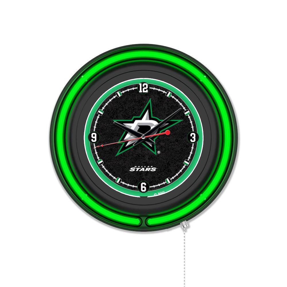 Dallas Stars 15" Double Neon Wall Clock. Picture 1