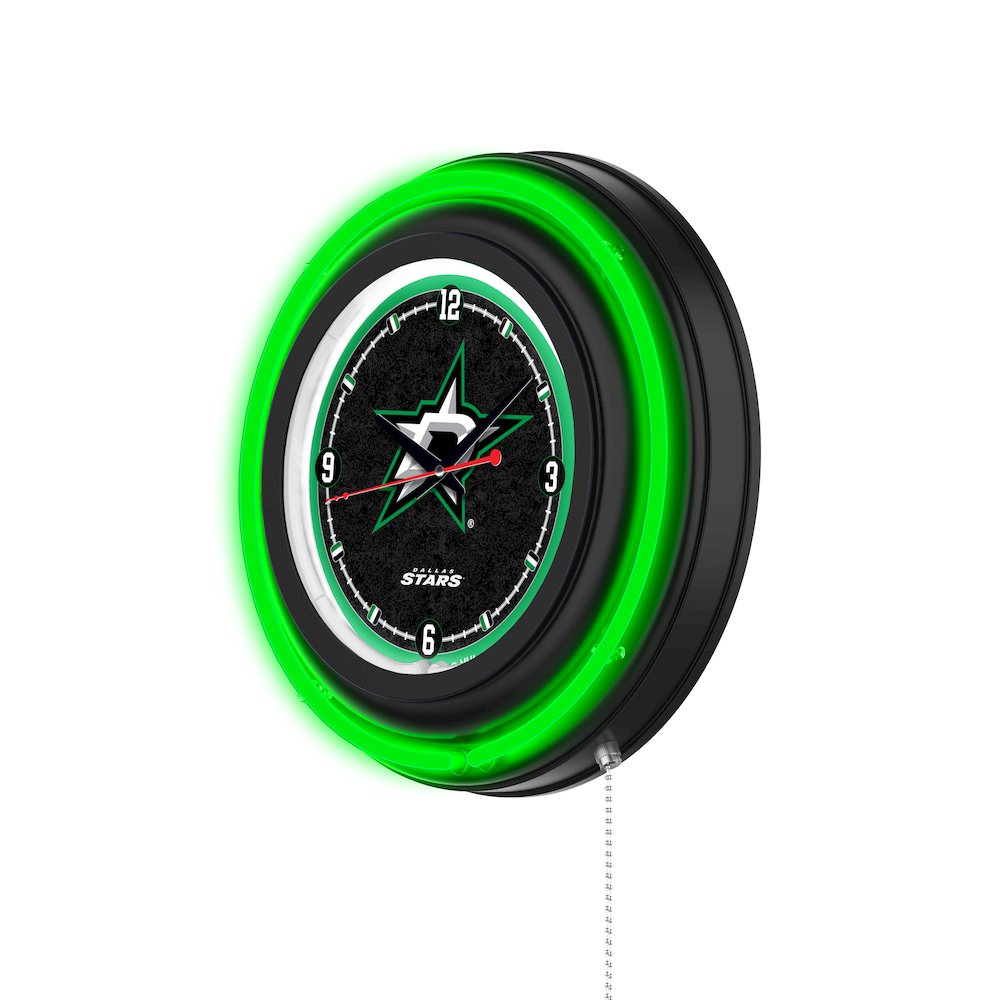 Dallas Stars 15" Double Neon Wall Clock. Picture 2