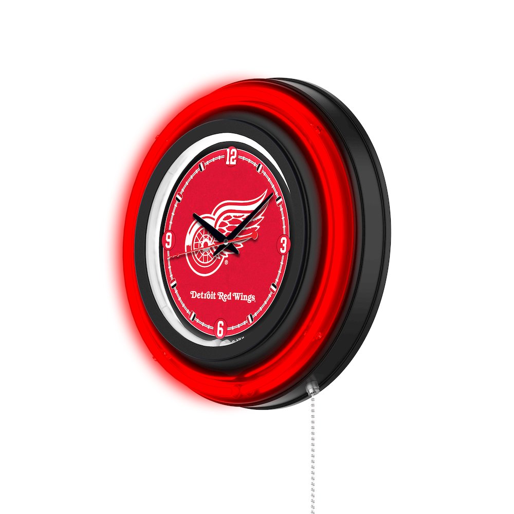 Detroit Red Wings 15" Double Neon Wall Clock. Picture 2