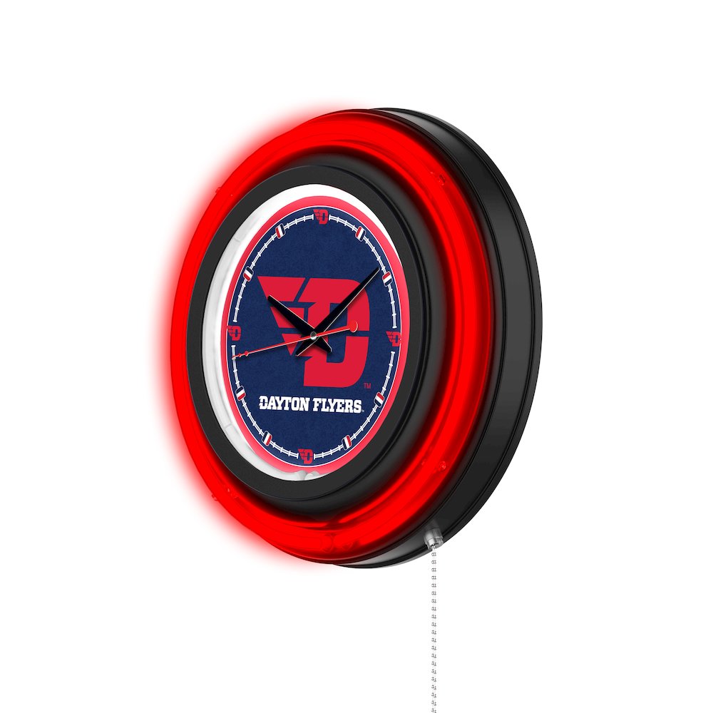 University of Dayton 15" Double Neon Wall Clock. Picture 2