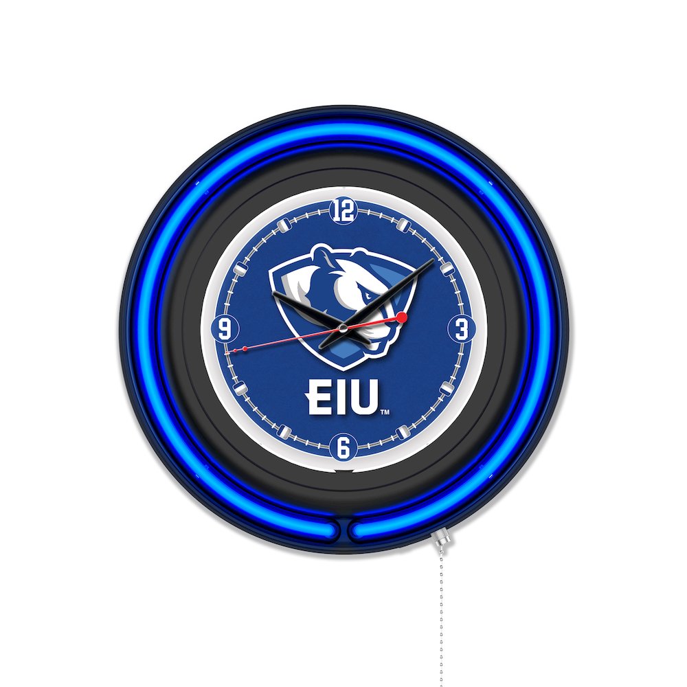 Eastern Illinois University 15" Double Neon Wall Clock. Picture 1