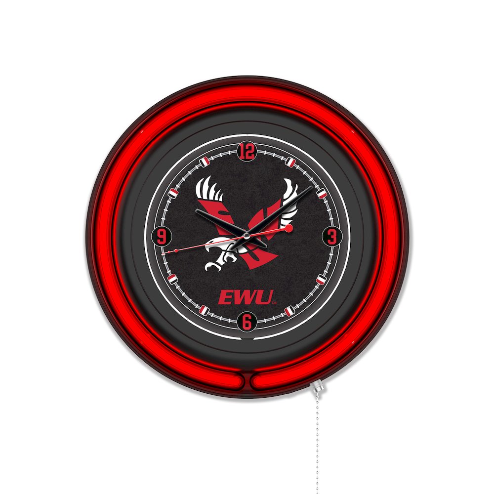 Eastern Washington University 15" Double Neon Wall Clock. Picture 1