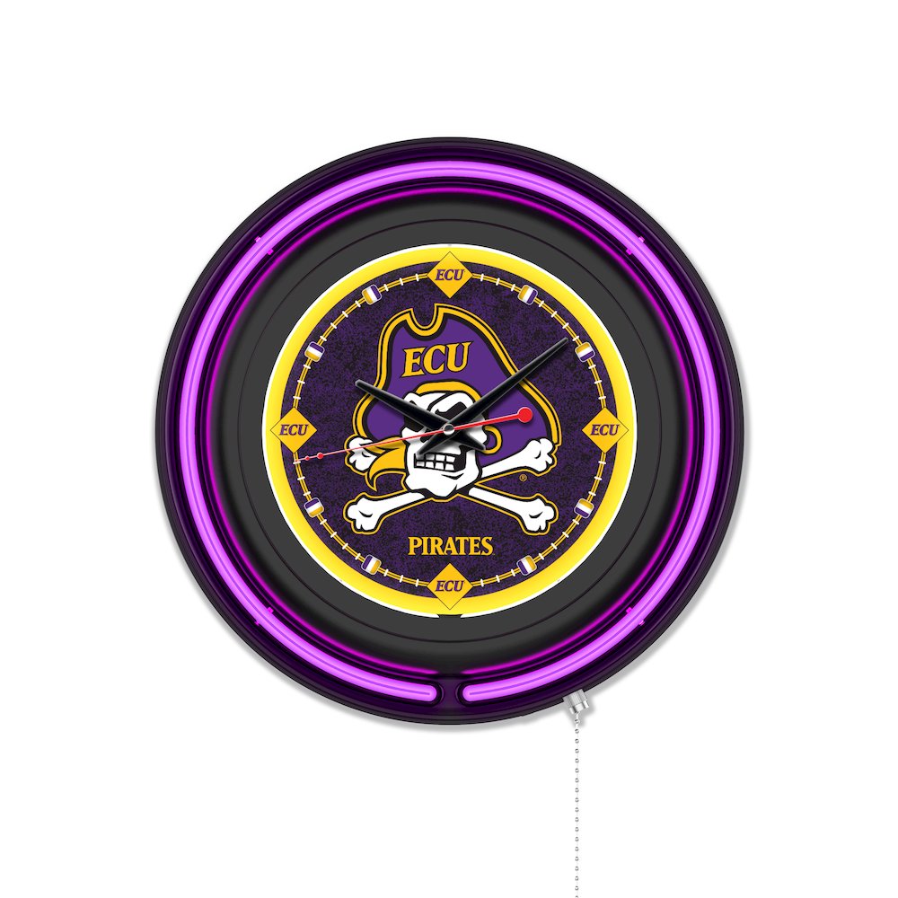 East Carolina University 15" Double Neon Wall Clock. Picture 1