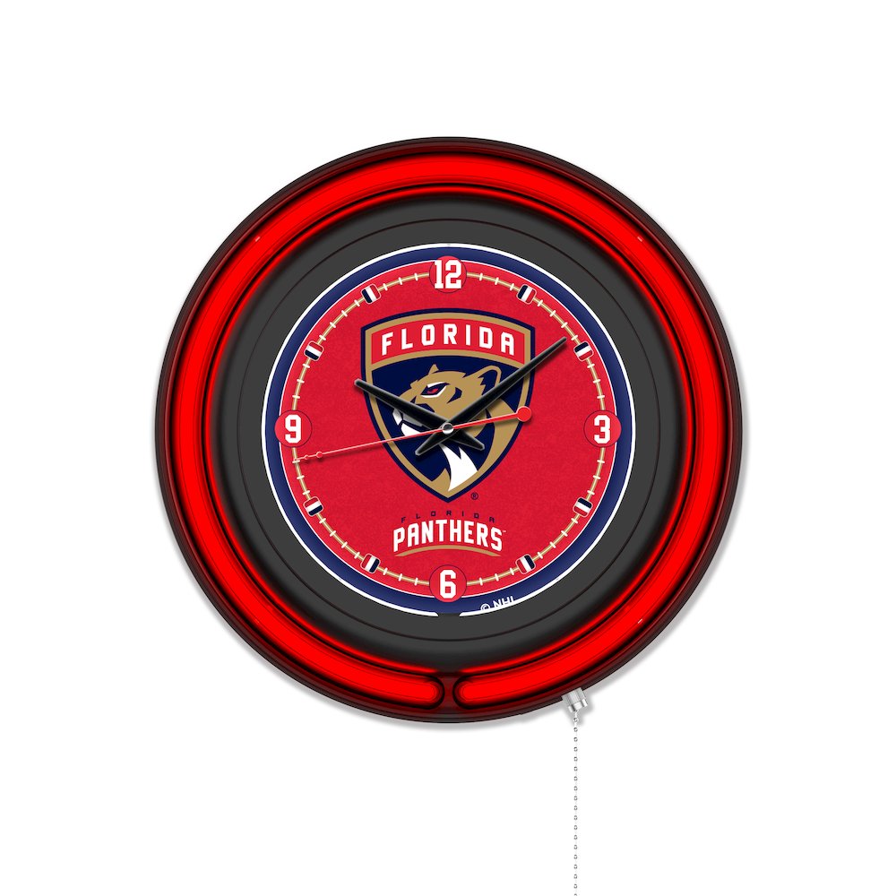 Florida Panthers 15" Double Neon Wall Clock. Picture 1