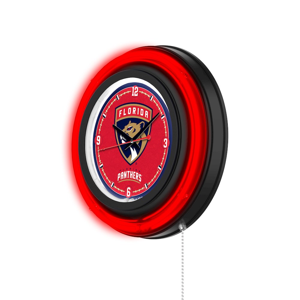 Florida Panthers 15" Double Neon Wall Clock. Picture 2