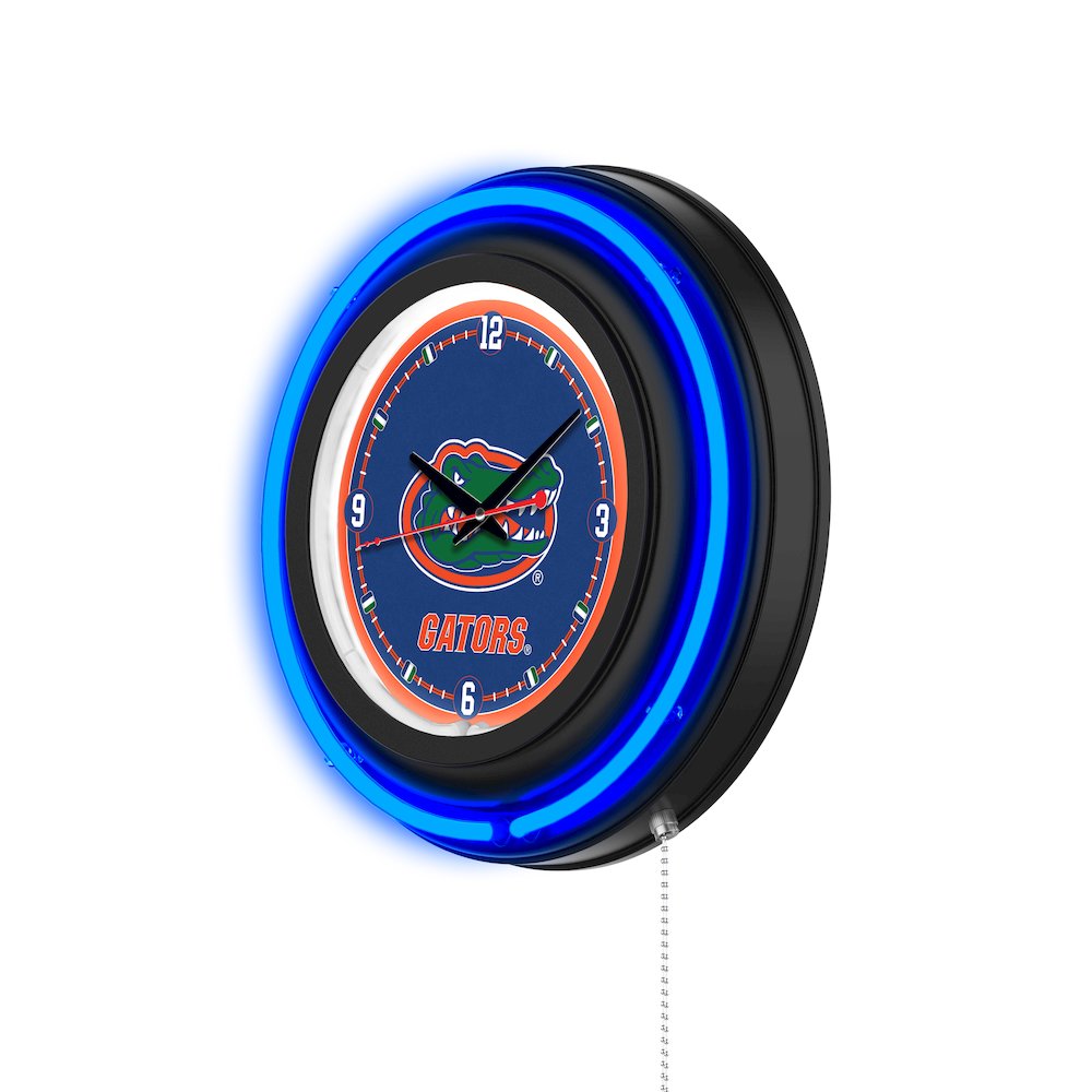University of Florida 15" Double Neon Wall Clock. Picture 2