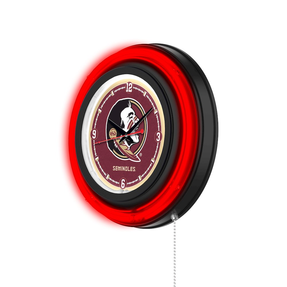 Florida State (Head) 15" Double Neon Wall Clock. Picture 2