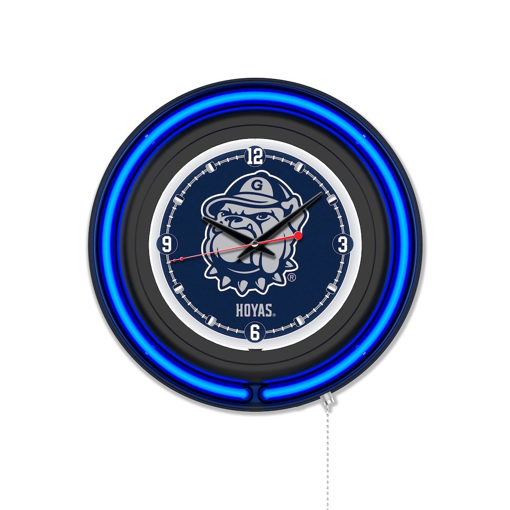 Georgetown University 15" Double Neon Wall Clock. Picture 1