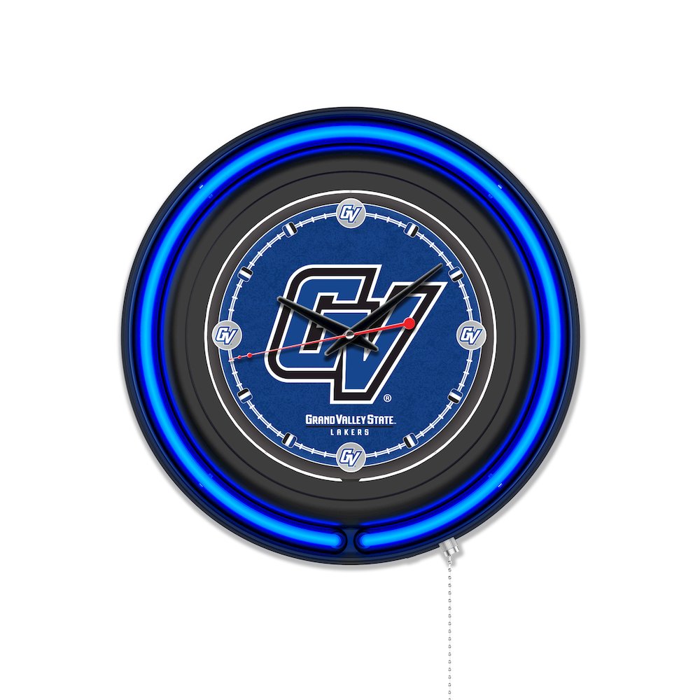Grand Valley State University 15" Double Neon Wall Clock. Picture 1