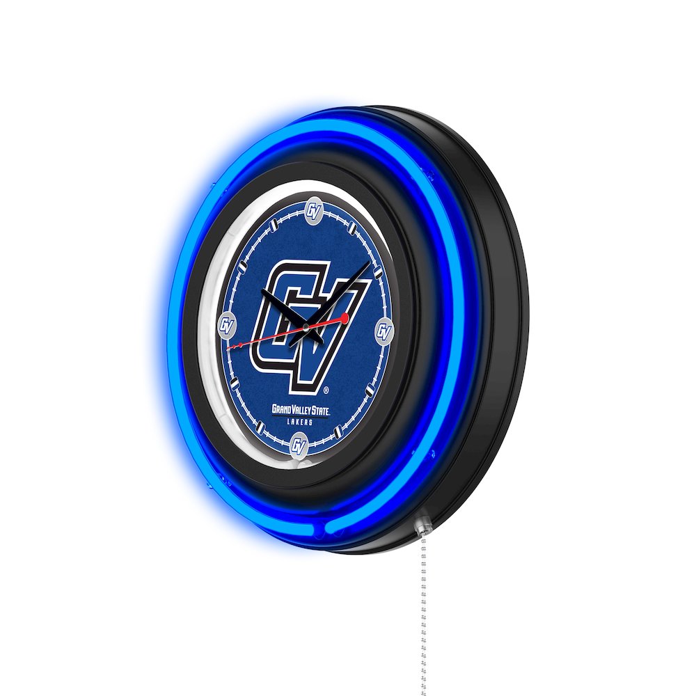 Grand Valley State University 15" Double Neon Wall Clock. Picture 2