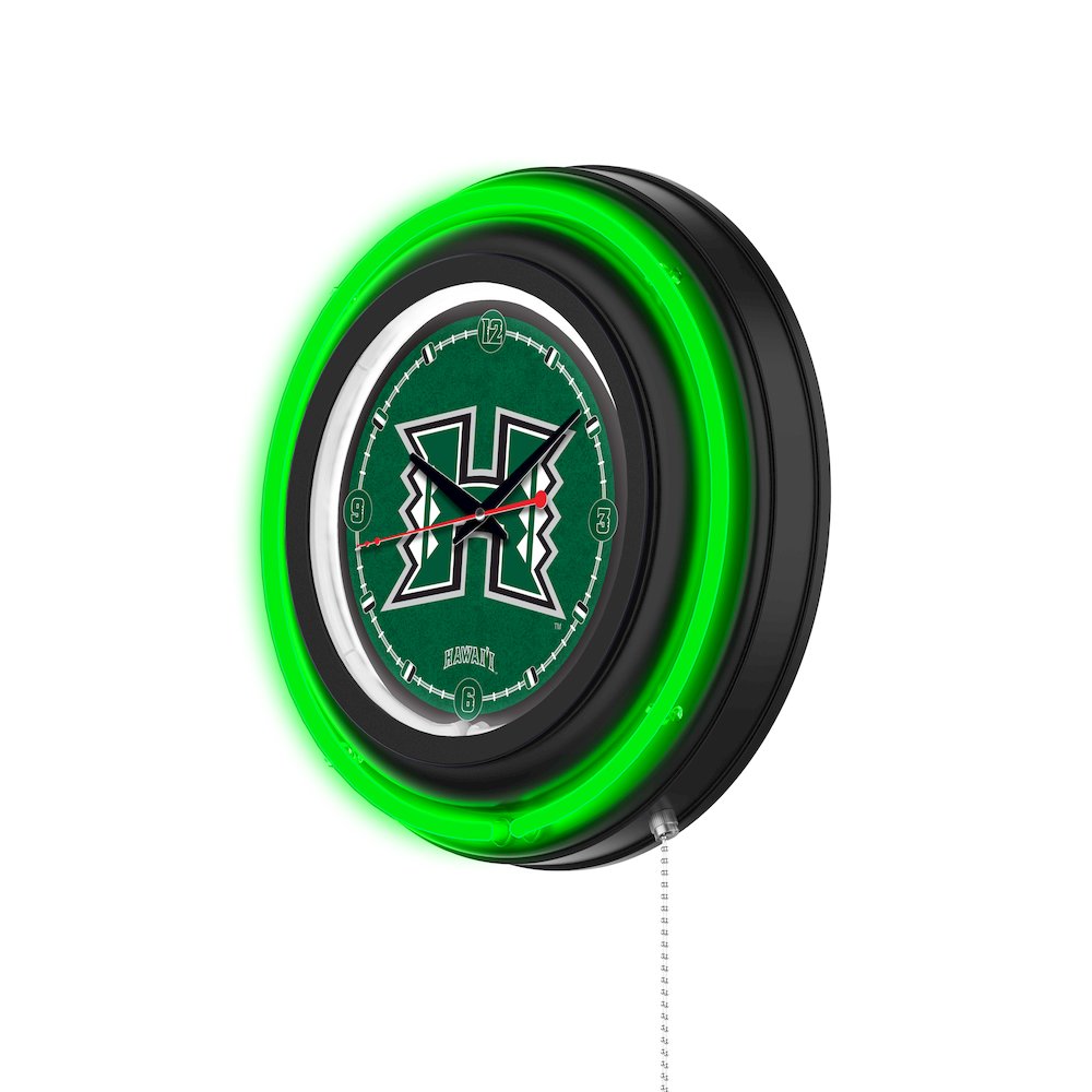 University of Hawaii 15" Double Neon Wall Clock. Picture 2