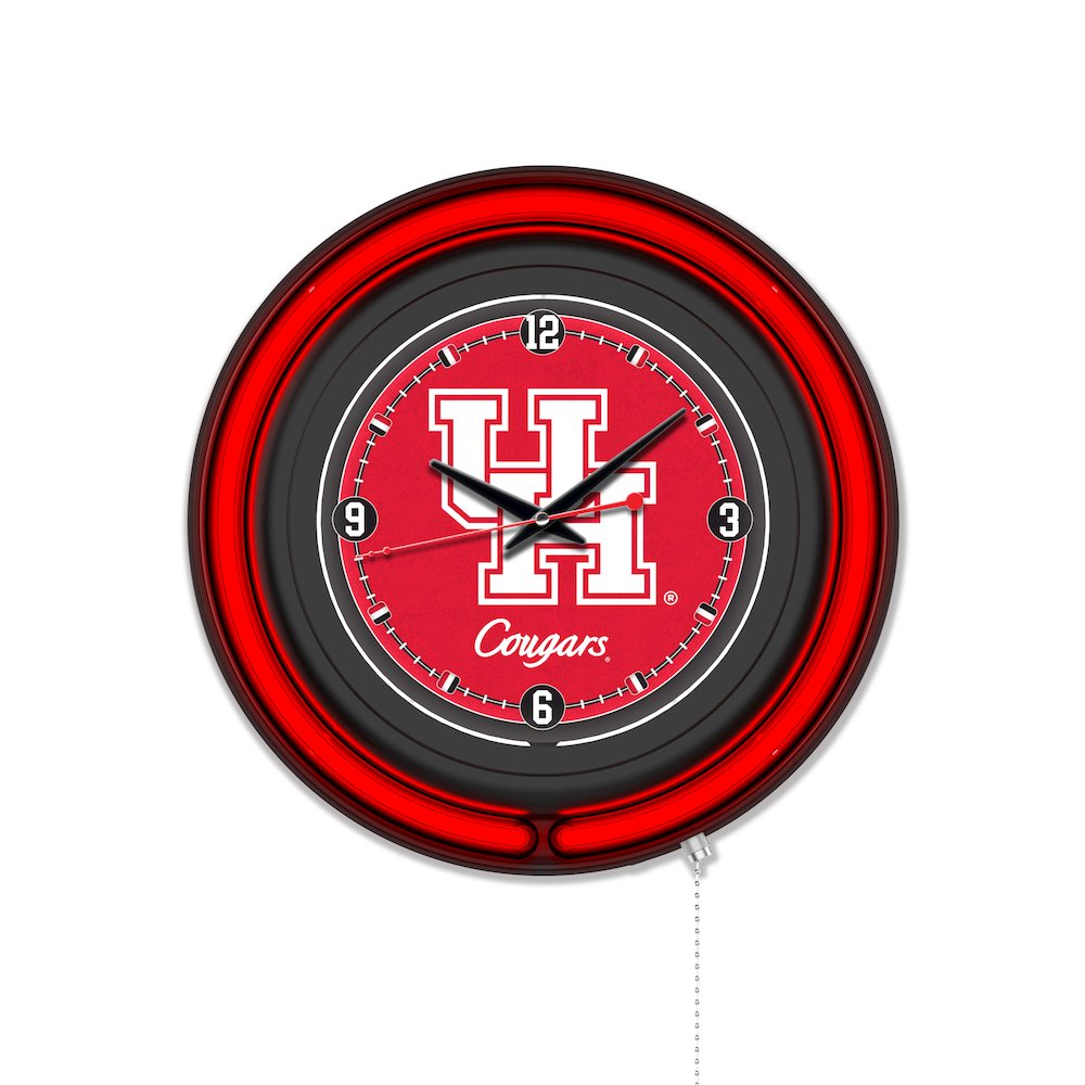 University of Houston 15" Double Neon Wall Clock. Picture 1