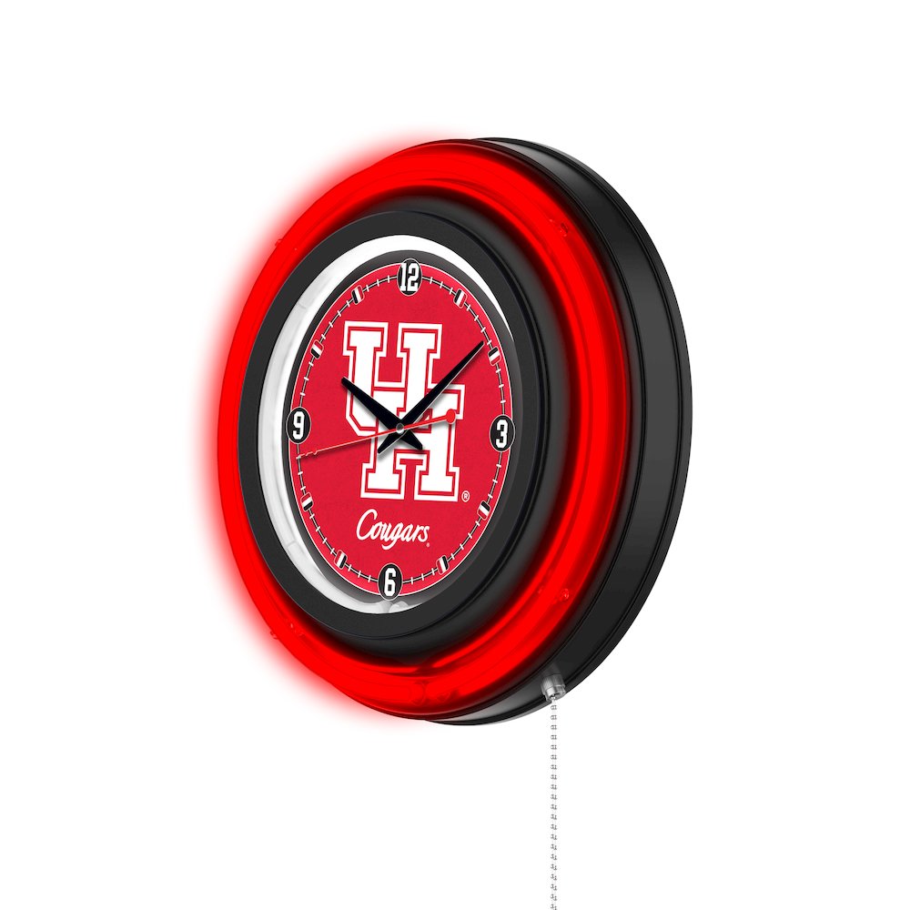 University of Houston 15" Double Neon Wall Clock. Picture 2