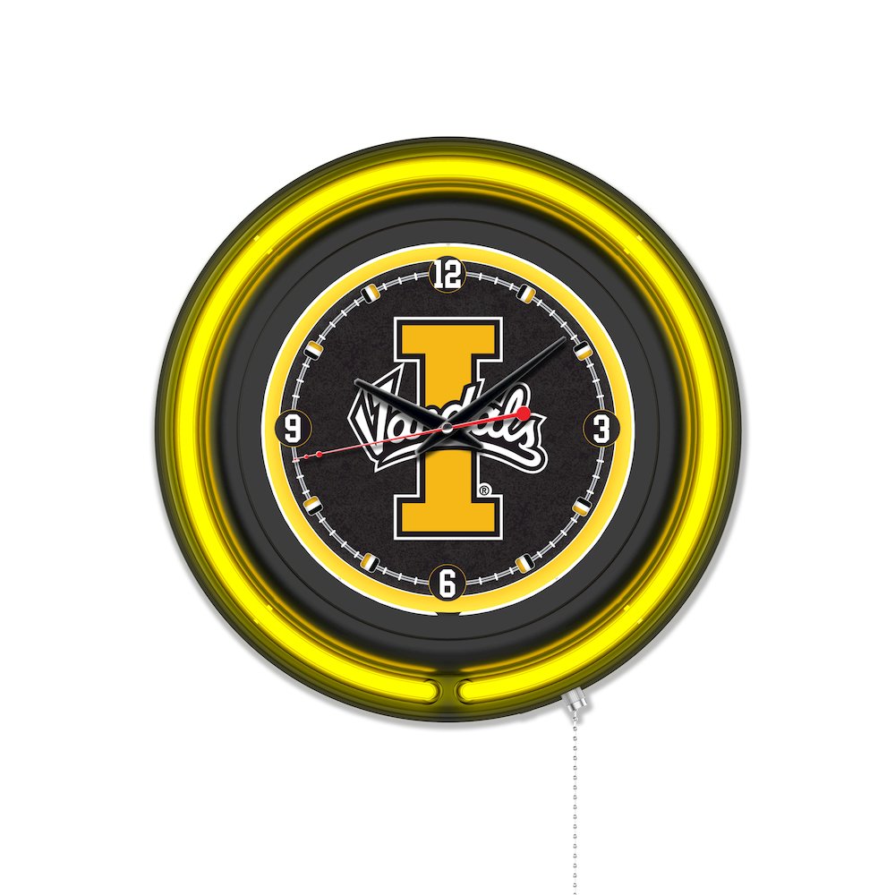 University of Idaho 15" Double Neon Wall Clock. Picture 1