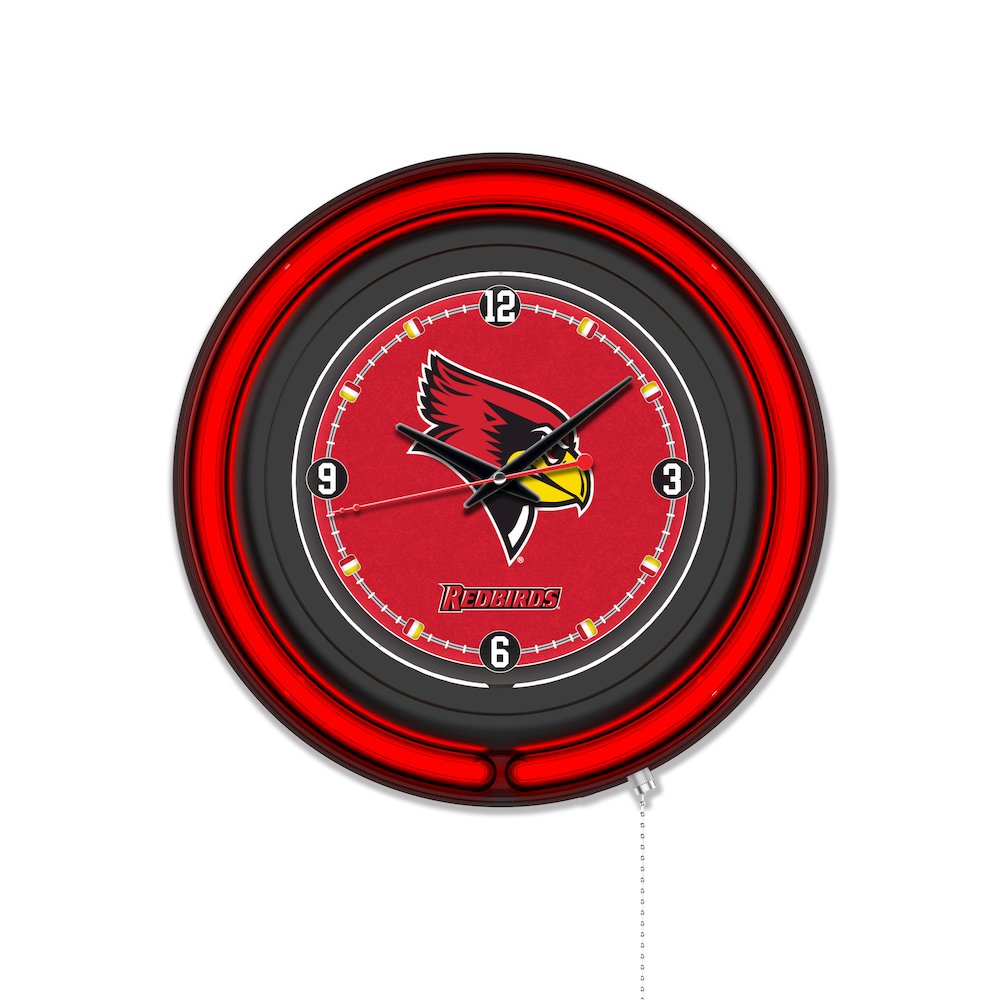 Illinois State University 15" Double Neon Wall Clock. Picture 1