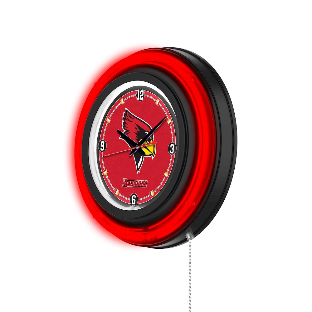 Illinois State University 15" Double Neon Wall Clock. Picture 2