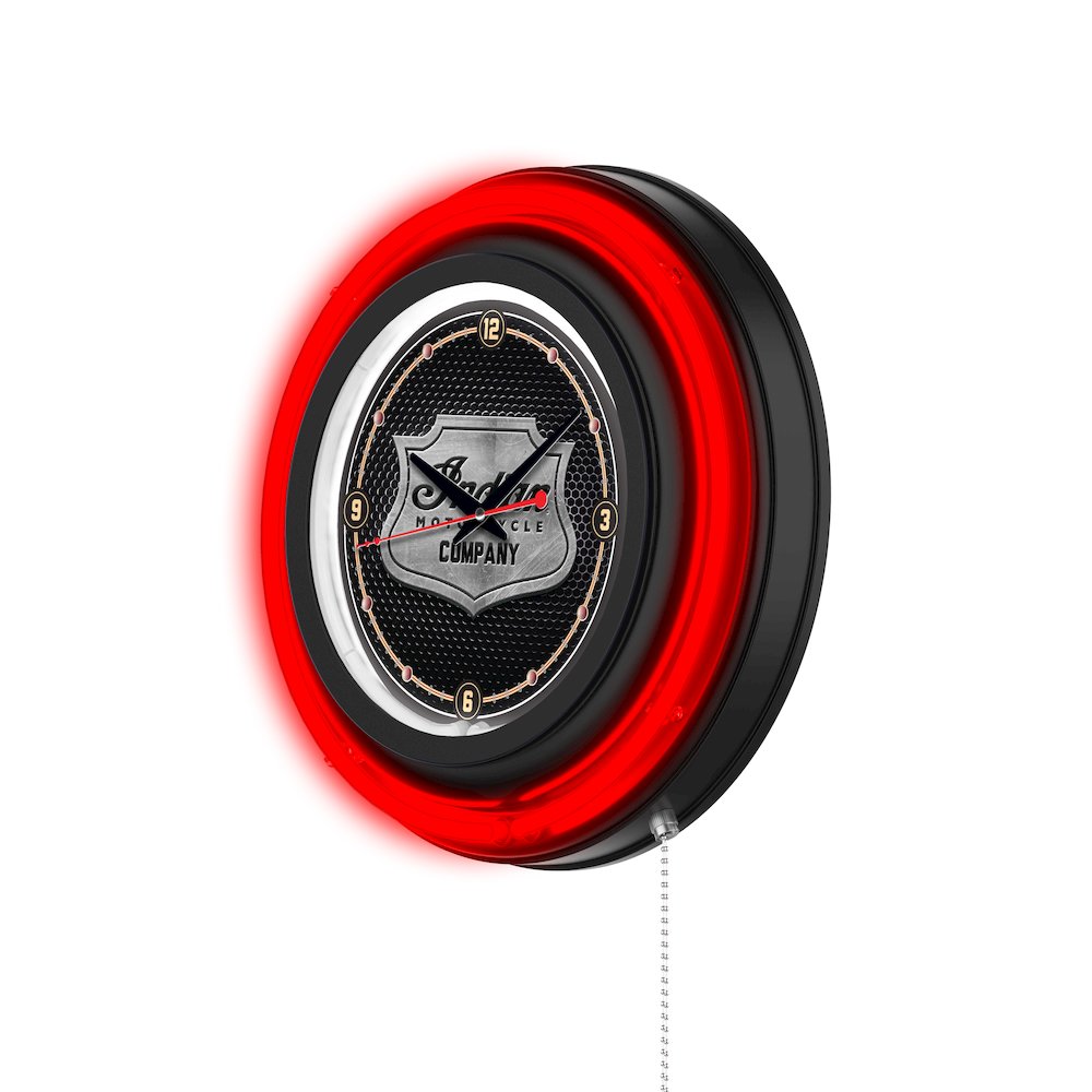 Indian Motorcycle (Metal Shield) 16" Double Neon Wall Clock. Picture 2