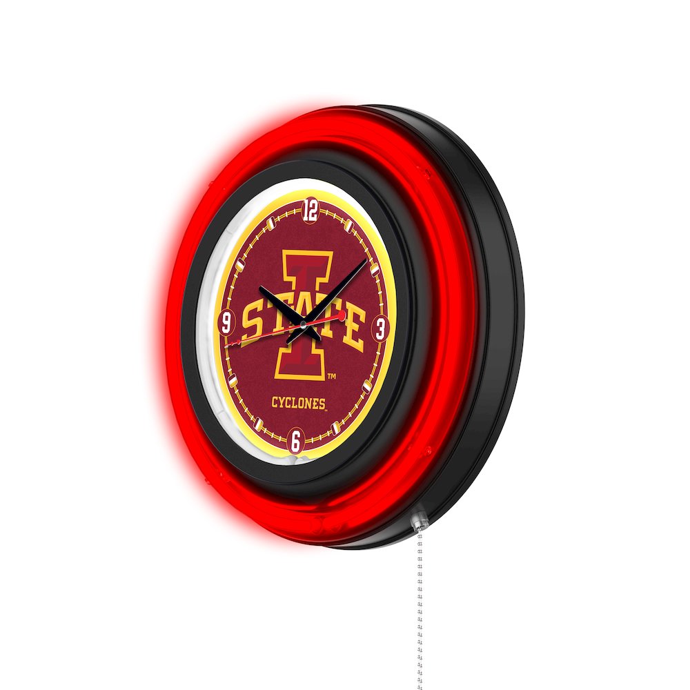Iowa State University 15" Double Neon Wall Clock. Picture 2