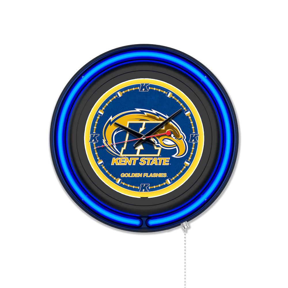 Kent State University 15" Double Neon Wall Clock. Picture 1