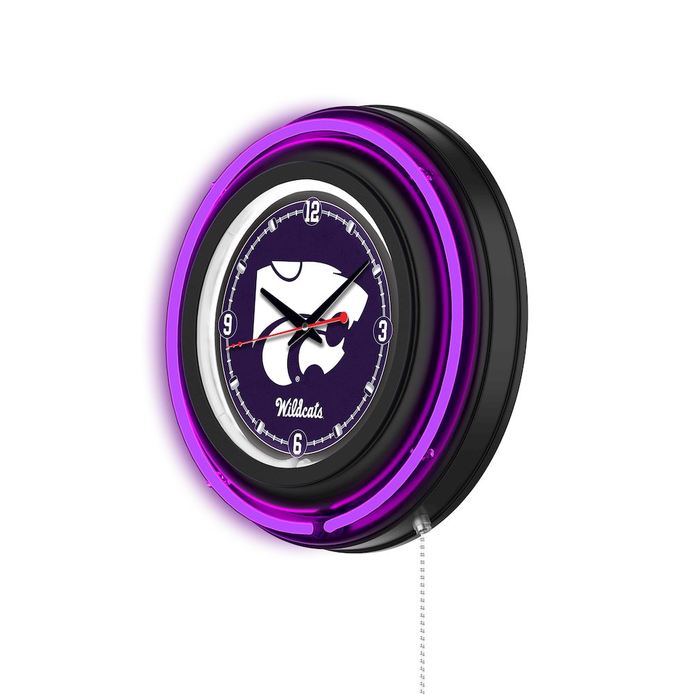 Kansas State University 15" Double Neon Wall Clock. Picture 2