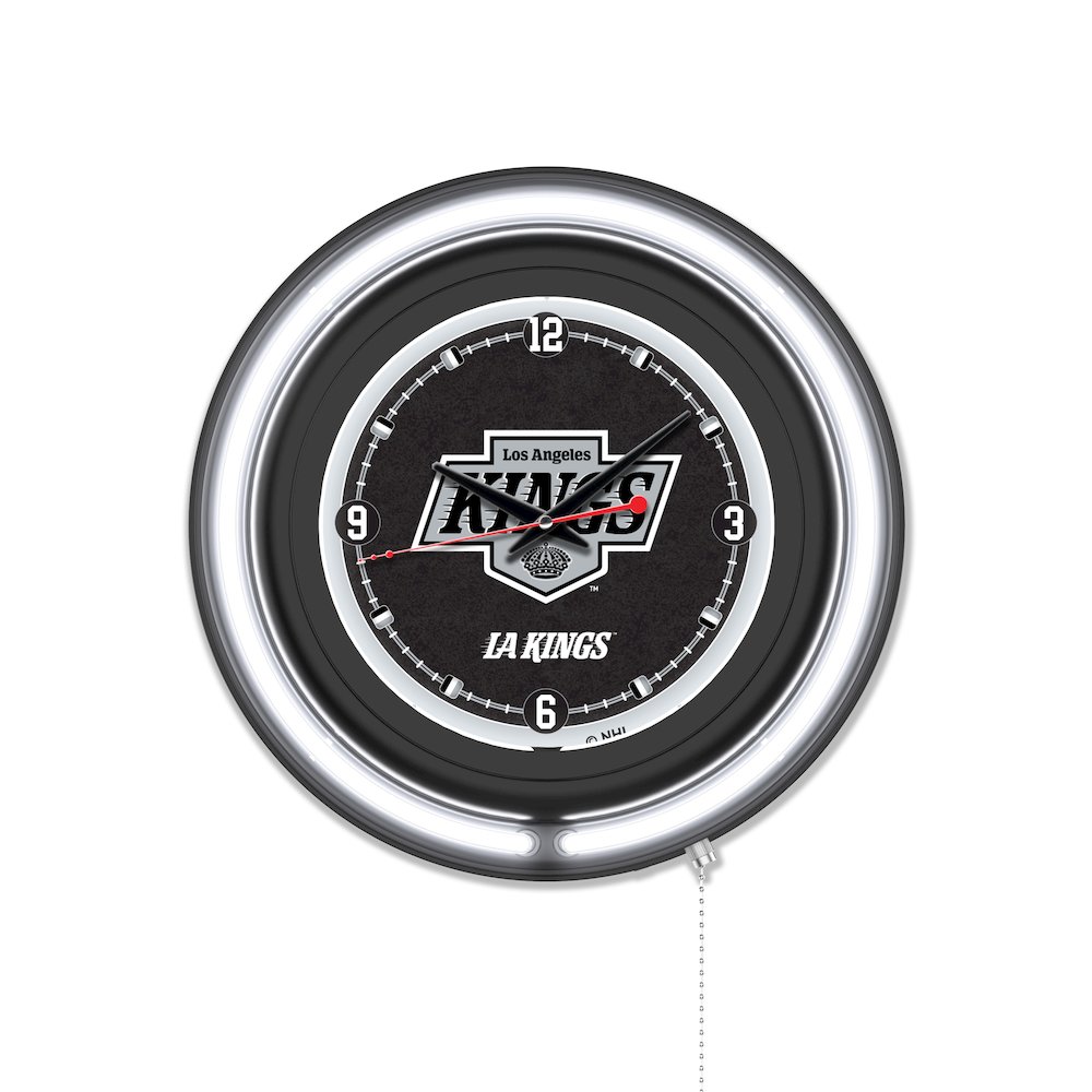 Los Angeles Kings 15" Double Neon Wall Clock. Picture 1