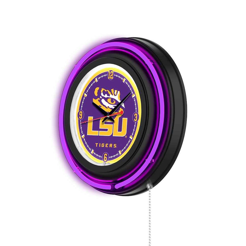 Louisiana State University 15" Double Neon Wall Clock. Picture 2
