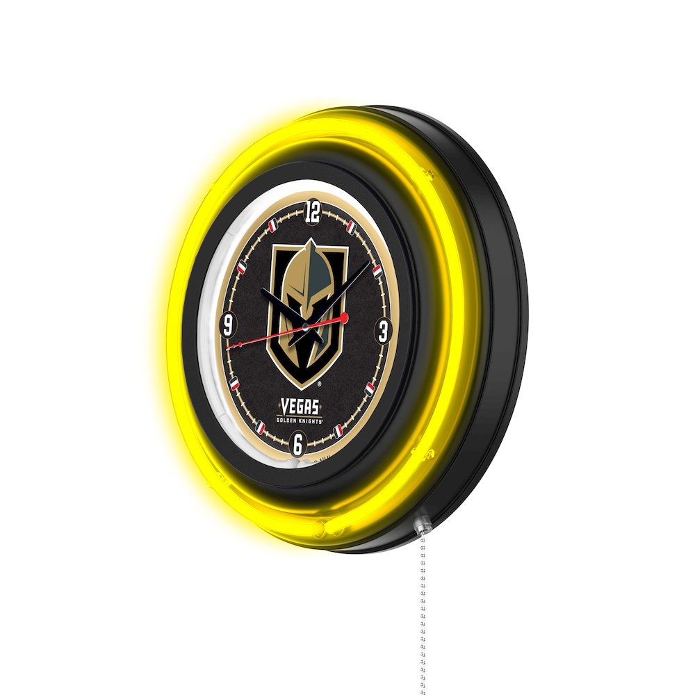 Vegas Golden Knights 15" Double Neon Wall Clock. Picture 2